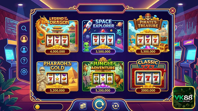 Slot game VK88 sở hữu nhiều chủ đề hấp dẫn cùng cơ hội săn thưởng lớn