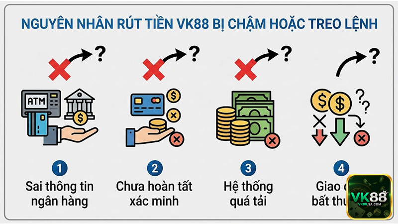 Giao dịch có thể bị chậm hoặc treo do nhiều nguyên nhân